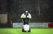 29 September 2000; Bohemians groundsman Paddy Deegan lines the pitch prior to the start of the game. eircom League Premier Division, Bohemians v Bray Wanderers, Dalymount Park, Dublin. Picture credit: David Maher / SPORTSFILE