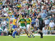 15 June 2008; Paul Galvin, left, Kerry, exchanges views with team-mate Tomas O'Se after being sent off by referee Paddy Russell. GAA Football Munster Senior Championship Semi-Final, Kerry v Clare, Fitzgerald Stadium, Killarney, Co. Kerry. Picture credit: Stephen McCarthy / SPORTSFILE