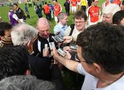 15 June 2008; Armagh manager Peter McDonnell is surrounded by reporters after the game. GAA Football Ulster Senior Championship Quarter-Final, Cavan v Armagh, Kingspan Breffni Park, Cavan. Picture credit: Oliver McVeigh / SPORTSFILE