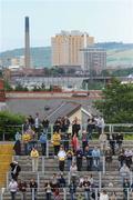 15 June 2008; Antrim and Down supporters watch the match with Belfast city in the backround. GAA Hurling Ulster Senior Championship Final, Antrim v Down, Casement Park, Belfast. Picture credit: Damien Eagers / SPORTSFILE
