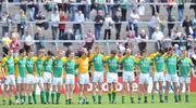 15 June 2008; The Leitrim squad stands for the National Anthem. GAA Football Connacht Senior Championship Semi-Final, Galway v Leitrim, Pearse Stadium, Galway. Picture credit: Brian Lawless / SPORTSFILE