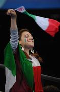 17 June 2008; An Italian fan at the game. UEFA EURO 2008TM, France v Italy, Letzigrund Stadion, Zurich, Switzerland. Picture credit; Paul Mohan / SPORTSFILE