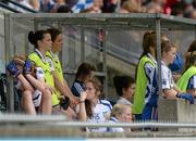 9 May 2015; The Waterford substitutes bench dejected during the closing stages of the game. TESCO HomeGrown Ladies National Football League, Division 3 Final, Waterford v Sligo. Parnell Park, Dublin. Picture credit: Piaras Ó Mídheach / SPORTSFILE