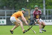 10 May 2015; Joe Clarke, Westmeath, in action against Paul Shields, Antrim. Leinster GAA Hurling Senior Championship Qualifier Group, round 2, Westmeath v Antrim. Cusack Park, Mullingar, Co. Westmeath. Picture credit: David Maher / SPORTSFILE