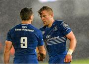 24 April 2015; Ian Madigan shakes hands with Isaac Boss, Leinster. Guinness PRO12, Round 20, Ulster v Leinster. Kingspan Stadium, Ravenhill Park, Belfast. Picture credit: Oliver McVeigh / SPORTSFILE