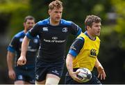11 May 2015; Leinster's Gordon D'Arcy with support from team-mate Jamie Heaslip during squad training. Leinster Rugby Squad Training, UCD, Belfield, Dublin. Picture credit: Stephen McCarthy / SPORTSFILE