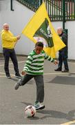 11 May 2015; Tunge Williams, aged 11, from Sheriff Street, Dublin, in action during the FAI Junior Cup Tour and Community Day where former Republic of Ireland International Kevin Kilbane surprised two supporters with VIP tickets to the FAI Junior Cup Final at the Aviva Stadium on Sunday. St Laurence O'Toole's NS, Seville Place, Dublin. Picture credit: Piaras Ó Mídheach / SPORTSFILE