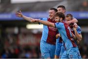 11 May 2015; Lee Duffy, Drogheda United, celebrates with team-mates after scoring his side's first goal. SSE Airtricity League Premier Division, Cork City v Drogheda United, Turners Cross, Cork. Picture credit: Eoin Noonan / SPORTSFILE