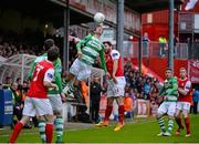 11 May 2015; James Chambers, St Patrick's Athletic, in action against Keith Fahey, Shamrock Rovers. SSE Airtricity League Premier Division, St Patrick's Athletic v Shamrock Rovers. Richmond Park, Dublin. Picture credit: Sam Barnes / SPORTSFILE