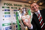 17 June 2008; Munster Chief Executive Gareth Fitzgerald shows Munster's opposing teams Sale Sharks, ASM Clermont Auvergne and Montauban in Pool 1 after the Heineken Cup 2008 / 2009 Pool Draw. Ballsbridge Court Hotel, Dublin. Picture credit: Brian Lawless / SPORTSFILE