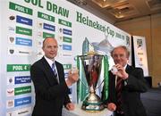 17 June 2008; Chief Executive of the ERC Derek McGrath, left, and Chairman of the ERC Jean Pierre Lux at the Heineken Cup 2008 / 2009 Pool Draw. Ballsbridge Court Hotel, Dublin. Picture credit: Brian Lawless / SPORTSFILE