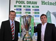 17 June 2008; Munster Chief Executive Gareth Fitzgerald, left, with Leinster Chief Executive Mick Dawson at the Heineken Cup 2008 / 2009 Pool Draw. Ballsbridge Court Hotel, Dublin. Picture credit: Brian Lawless / SPORTSFILE