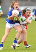 18 June 2008; Kirsty Downey, Tipperary, in action against  Aoife McHugh, Mayo. All-Ireland U14 B Ladies Football Final, Tipperary v Mayo, Ballinasloe, Co. Galway. Picture credit: Ray Ryan / SPORTSFILE