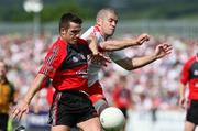 8 June 2008; Ronan Murtagh, Down, in action against Kevin Hughes, Tyrone. GAA Football Ulster Senior Championship Quarter-Final, Tyrone v Down, Healy Park, Omagh, Co. Tyrone. Picture credit: Oliver McVeigh / SPORTSFILE