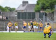 15 June 2008; Graham Kelly, Clare, lies dejected after the match. Munster Junior Football Championship Semi-Final, Kerry v Clare, Fitzgerald Stadium, Killarney, Co. Kerry. Picture credit: Stephen McCarthy / SPORTSFILE