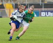 21 June 2008; Ciara McAnespie, Monaghan, in action against Aoife Buggy, Donegal. Ulster Ladies GAA Senior Football Championship SemiFinal, Donegal v Monaghan, Healy Park, Omagh, Co. Tyrone. Picture credit: Oliver McVeigh / SPORTSFILE