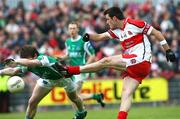 21 June 2008; Eoin Bradley, Derry, in action against Peter Sherry, Fermanagh. Ulster GAA Senior Football Championship Semi Final, Derry v Fermanagh, Healy Park, Omagh, Co. Tyrone. Picture credit: Oliver McVeigh / SPORTSFILE