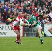 21 June 2008; Barry Owens, Fermanagh, in action against Kevin McCloy, Derry. Ulster GAA Senior Football Championship Semi Final, Derry v Fermanagh, Healy Park, Omagh, Co. Tyrone. Picture credit: Oliver McVeigh / SPORTSFILE