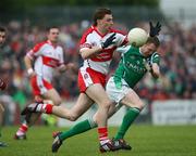21 June 2008; Gerard O'Kane, Derry, in action against Mark Murphy, Fermanagh. Ulster GAA Senior Football Championship Semi Final, Derry v Fermanagh, Healy Park, Omagh, Co. Tyrone. Picture credit: Oliver McVeigh / SPORTSFILE