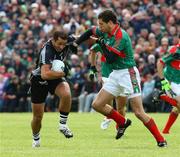 22 June 2008; Eamon O'Hara, Sligo, in action against Tom Parsons, Mayo. GAA Football Connacht Senior Championship Semi-Final, Mayo v Sligo, McHale Park, Castlebar, Co. Mayo. Picture credit: Oliver McVeigh / SPORTSFILE