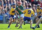 22 June 2008; Andrew O'Shaughnessy, Limerick, in action against Gerry O'Grady, left, and Colin Lynch, Clare. GAA Hurling Munster Senior Championship Semi-Final, Limerick v Clare, Semple Stadium, Thurles, Co. Tipperary. Picture credit: Brendan Moran / SPORTSFILE