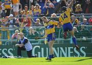 22 June 2008; Barry Nugent, left, and Tony Carmody celebrate Clare's fourth goal. GAA Hurling Munster Senior Championship Semi-Final, Limerick v Clare, Semple Stadium, Thurles, Co. Tipperary. Picture credit: Ray McManus / SPORTSFILE