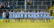 18 April 2015; The Tyrone team stand for the anthem. EirGrid GAA All-Ireland U21 Football Championship Semi-Final, Tyrone v Roscommon. Markievicz Park, Sligo. Picture credit: Oliver McVeigh / SPORTSFILE