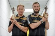 13 May 2015; The GAA/GPA All-Stars sponsored by Opel are delighted to announce Senan Kilbride, Roscommon, and Kevin Moran, Waterford, as the Opel Players of the Month in football and hurling respectively. Pictured are Kevin Moran, Waterford, left, and Senan Kilbride, Roscommon with their GAA / GPA Opel Player of the Month Awards. Croke Park Hotel, Dublin. Picture credit: Piaras Ó Mídheach / SPORTSFILE