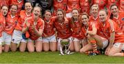 9 May 2015; The Armagh squad celebrate after the game. TESCO HomeGrown Ladies National Football League, Division 2 Final, Armagh v Donegal. Parnell Park, Dublin. Picture credit: Piaras Ó Mídheach / SPORTSFILE