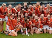 9 May 2015; The Armagh squad celebrate after the game. TESCO HomeGrown Ladies National Football League, Division 2 Final, Armagh v Donegal. Parnell Park, Dublin. Picture credit: Piaras Ó Mídheach / SPORTSFILE