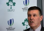 13 May 2015; In attendance at the announcement that Ireland won the bid to be the host nation for the 2017 Women's Rugby World Cup is IRFU Chief Executive Philip Browne. Ballsbridge Hotel, Dublin. Picture credit: Piaras Ó Mídheach / SPORTSFILE