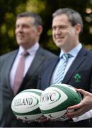 13 May 2015; In attendance at the announcement that Ireland won the bid to be the host nation for the 2017 Women's Rugby World Cup, are IRFU Chief Executive Philip Browne, left, and Ireland Women's Rugby head coach Tom Tierney. Ballsbridge Hotel, Dublin. Picture credit: Piaras Ó Mídheach / SPORTSFILE