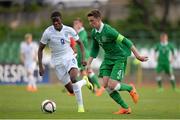 13 May 2015; Conor Masterson, Republic of Ireland, in action against Ike Ugbo, England. UEFA European U17 Championship Finals Group D, Republic of Ireland v England, Stara Zagora, Bulgaria. Picture credit: Pat Murphy / SPORTSFILE