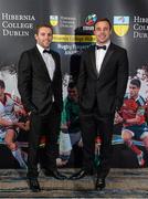 13 May 2015; Ulster's Darren Cave, left, and Tommy Bowe in attendance at the Hibernia College IRUPA Rugby Player Awards 2015. Burlington Hotel, Dublin. Picture credit: Brendan Moran / SPORTSFILE
