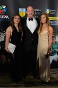 13 May 2015; Katie Fitzhenry, left, Munster and Ireland's Paul O'Connell and Eimear Considine, right, in attendance at the Hibernia College IRUPA Rugby Player Awards 2015. Burlington Hotel, Dublin. Picture credit: Brendan Moran / SPORTSFILE