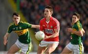 13 May 2015; Shane Kingston, Cork, in action against Daniel O'Brien, Kerry. Electric Ireland Munster GAA Football Minor Semi-Final, Kerry v Cork. Austin Stack Park, Tralee, Co. Kerry. Picture credit: Diarmuid Greene / SPORTSFILE