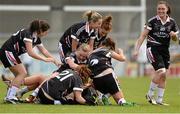 9 May 2015; Sligo players celebrate after the game. TESCO HomeGrown Ladies National Football League, Division 3 Final, Waterford v Sligo. Parnell Park, Dublin. Picture credit: Piaras Ó Mídheach / SPORTSFILE