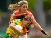 9 May 2015; Niamh Hegarty, Donegal, in action against Niamh Henderson, Armagh. TESCO HomeGrown Ladies National Football League, Division 2 Final, Armagh v Donegal. Parnell Park, Dublin. Picture credit: Piaras Ó Mídheach / SPORTSFILE
