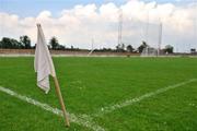 31 May 2008; A general view of a sideline flag and goalposts. Ladies Football Interprovincial Football tournament final, Munster v Ulster, Pairc Chiarain, Athlone, Co. Westmeath. Picture credit: Stephen McCarthy / SPORTSFILE