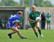 31 May 2008; Tracey Lawlor, Leinster, in action against Sinead O'Reilly, Munster. Ladies Football Interprovincial Football tournament, Leinster v Munster, Pairc Chiarain, Athlone, Co. Westmeath. Picture credit: Stephen McCarthy / SPORTSFILE