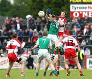 21 June 2008; Joe Diver, Derry, in action against Mark Murphy, Fermanagh. Ulster GAA Senior Football Championship Semi Final, Derry v Fermanagh, Healy Park, Omagh, Co. Tyrone. Picture credit: Oliver McVeigh / SPORTSFILE