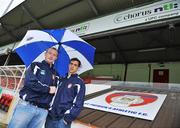 24 June 2008; St Patrick's Athletic players Barry Ryan, left,  and Damien Lynch at the launch of St. Patrick's Athletic's new Chorus NTL Stand. Richmond Park, Inchicore, Dublin.  Picture credit: Brendan Moran / SPORTSFILE