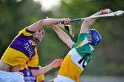25 June 2008; James Gorman, Offaly, in action against Brendan Hobbs, Wexford. Leinster U21 Hurling Championship semi-final, Offaly v Wexford, Birr, Co. Offaly. Picture credit: David Maher / SPORTSFILE
