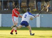 25 June 2008; Jamie Coughlan, Cork, scores the second goal despite the tackle of Waterford's Shane Kearney. ESB Munster Minor Hurling Championship semi-final, Waterford v Cork, Walsh Park, Co. Waterford. Picture credit: Matt Browne / SPORTSFILE