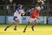 25 June 2008; Simon O'Brien, Cork, goes past the tackle of Maurice Shanahan, Waterford. ESB Munster Minor Hurling Championship semi-final, Waterford v Cork, Walsh Park, Co. Waterford. Picture credit: Matt Browne / SPORTSFILE