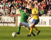 25 June 2008; Katie Taylor, Republic of Ireland, in action against Frida Ostberg, Sweden. UEFA Women's European Championship Qualifier, Group 2, Republic of Ireland v Sweden, Carlisle Grounds, Bray, Co. Wicklow. Picture credit: Stephen McCarthy / SPORTSFILE