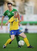 25 June 2008; Frida Ostberg, Sweden, in action against Stefanie Curtis, Republic of Ireland. UEFA Women's European Championship Qualifier, Group 2, Republic of Ireland v Sweden, Carlisle Grounds, Bray, Co. Wicklow. Picture credit: Stephen McCarthy / SPORTSFILE