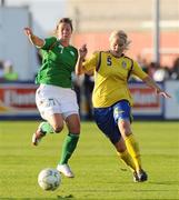 25 June 2008; Ciara Grant, Republic of Ireland, in action against Lisa Dahlkvist, Sweden. UEFA Women's European Championship Qualifier, Group 2, Republic of Ireland v Sweden, Carlisle Grounds, Bray, Co. Wicklow. Picture credit: Stephen McCarthy / SPORTSFILE