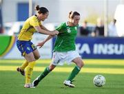 25 June 2008; Aine O'Gorman, Republic of Ireland, in action against Therese Suogran, Sweden. UEFA Women's European Championship Qualifier, Group 2, Republic of Ireland v Sweden, Carlisle Grounds, Bray, Co. Wicklow. Picture credit: Stephen McCarthy / SPORTSFILE