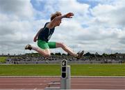 14 May 2015; Tom McCabe, Carrick-On-Shannon CS, Co. Leitrim, during the boys intermediate 400m hurdles event at the GloHealth Connacht Schools Track and Field Championships. Athlone IT, Athlone, Co. Westmeath. Picture credit: Sam Barnes / SPORTSFILE